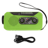 Emergency Radio Hand Power Generation Solar Radio with LED Flashlight 2000mah Charging for Camping HikingGreen EU Type
