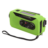 Emergency Radio Hand Power Generation Solar Radio with LED Flashlight 2000mah Charging for Camping HikingGreen EU Type