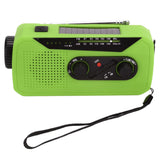 Emergency Radio Hand Power Generation Solar Radio with LED Flashlight 2000mah Charging for Camping HikingGreen EU Type - Side View