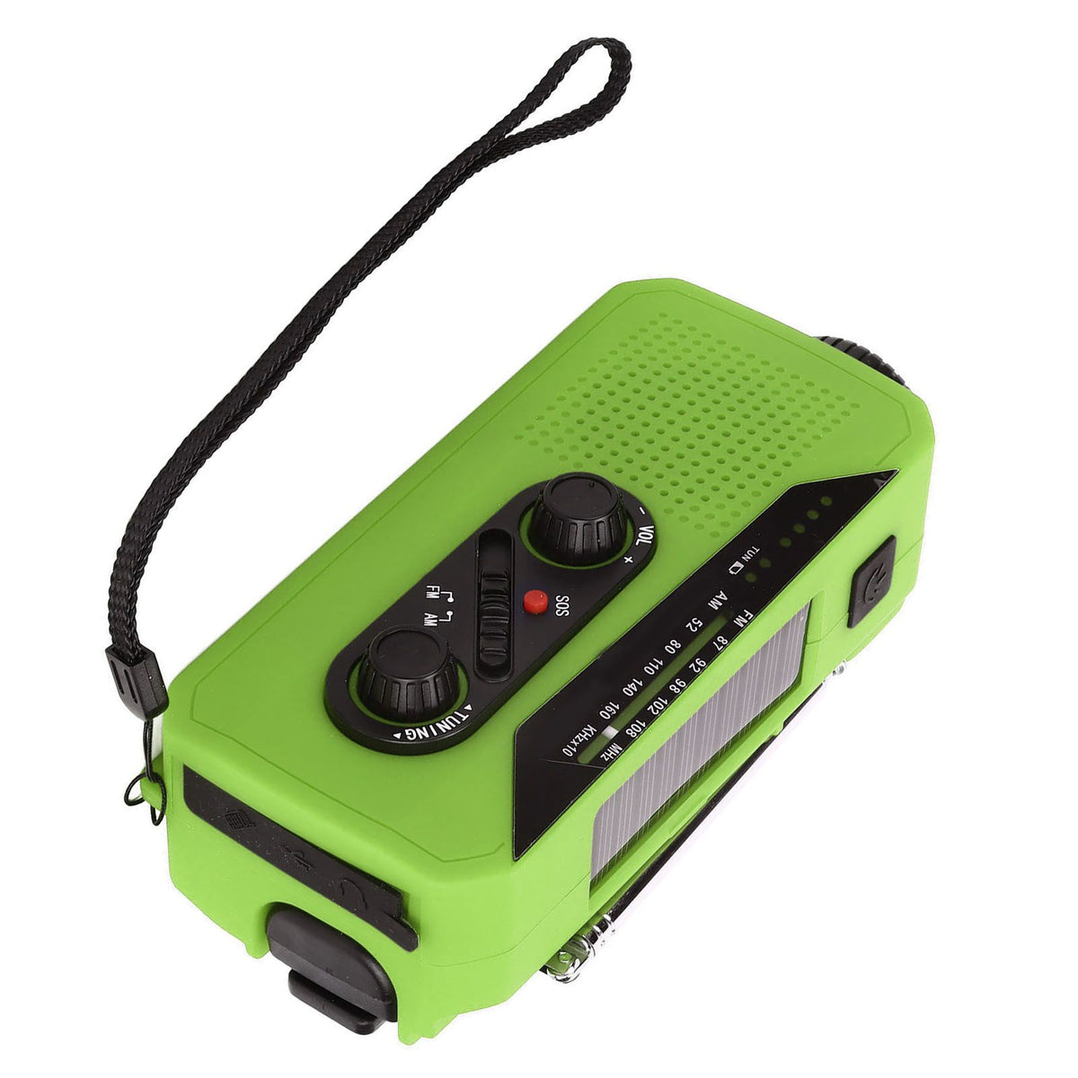 Emergency Radio Hand Power Generation Solar Radio with LED Flashlight 2000mah Charging for Camping HikingGreen EU Type