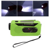 Emergency Radio Hand Power Generation Solar Radio with LED Flashlight 2000mah Charging for Camping HikingGreen EU Type