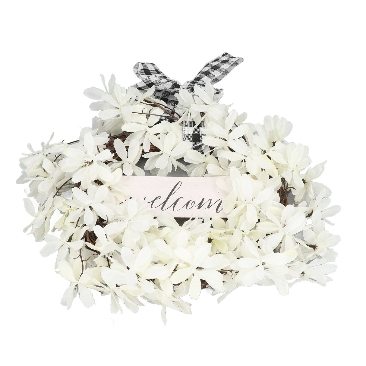 Imitation White Dogwood Wreath Simulation Vibrant Wreath Decoration for Home Door