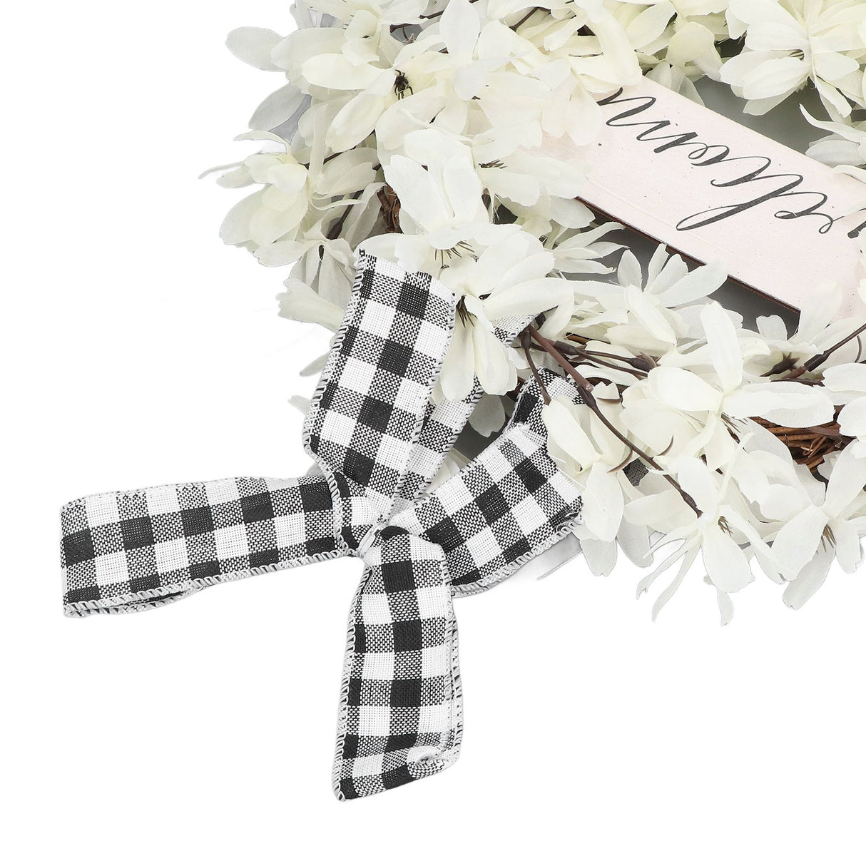 Imitation White Dogwood Wreath Simulation Vibrant Wreath Decoration for Home Door