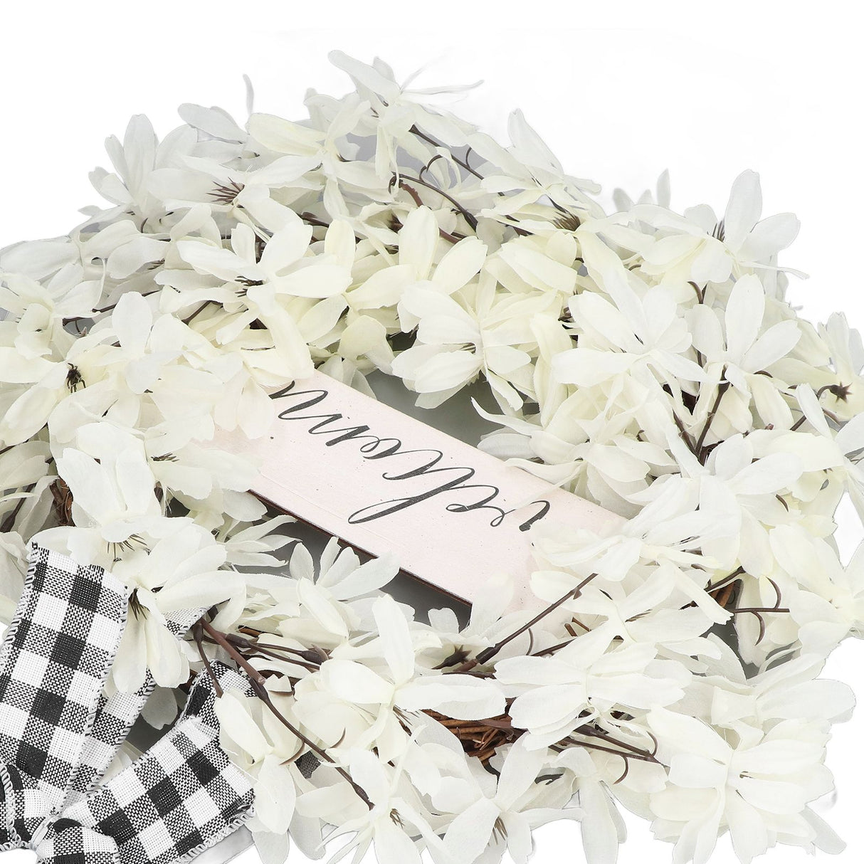 Imitation White Dogwood Wreath Simulation Vibrant Wreath Decoration for Home Door