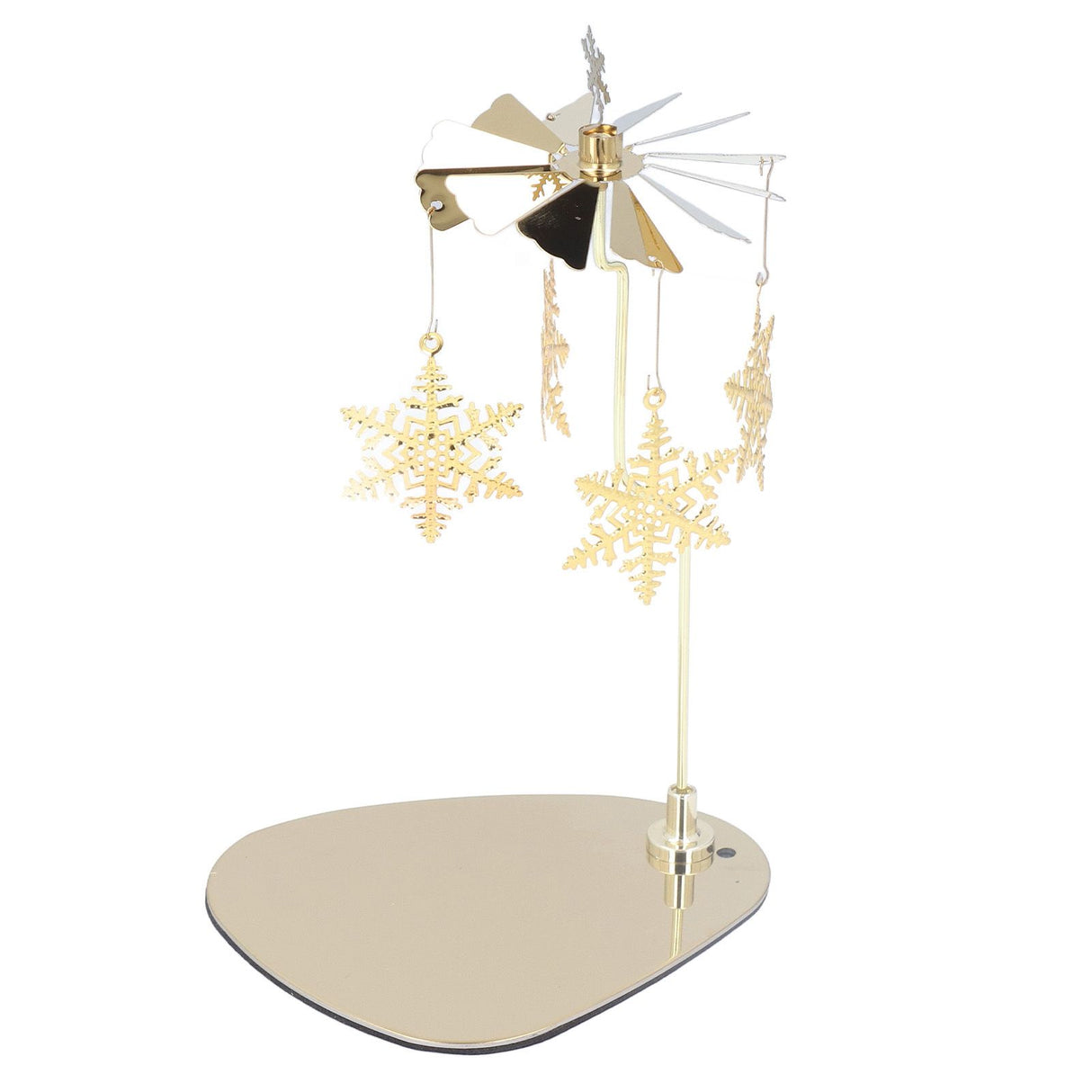 Candle Holder Round Triangle Tray Romantic European Style Stainless Steel Rotating Aromatherapy Wind Chime Candle Holder Snowflake