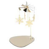 Candle Holder Round Triangle Tray Romantic European Style Stainless Steel Rotating Aromatherapy Wind Chime Candle Holder Snowflake