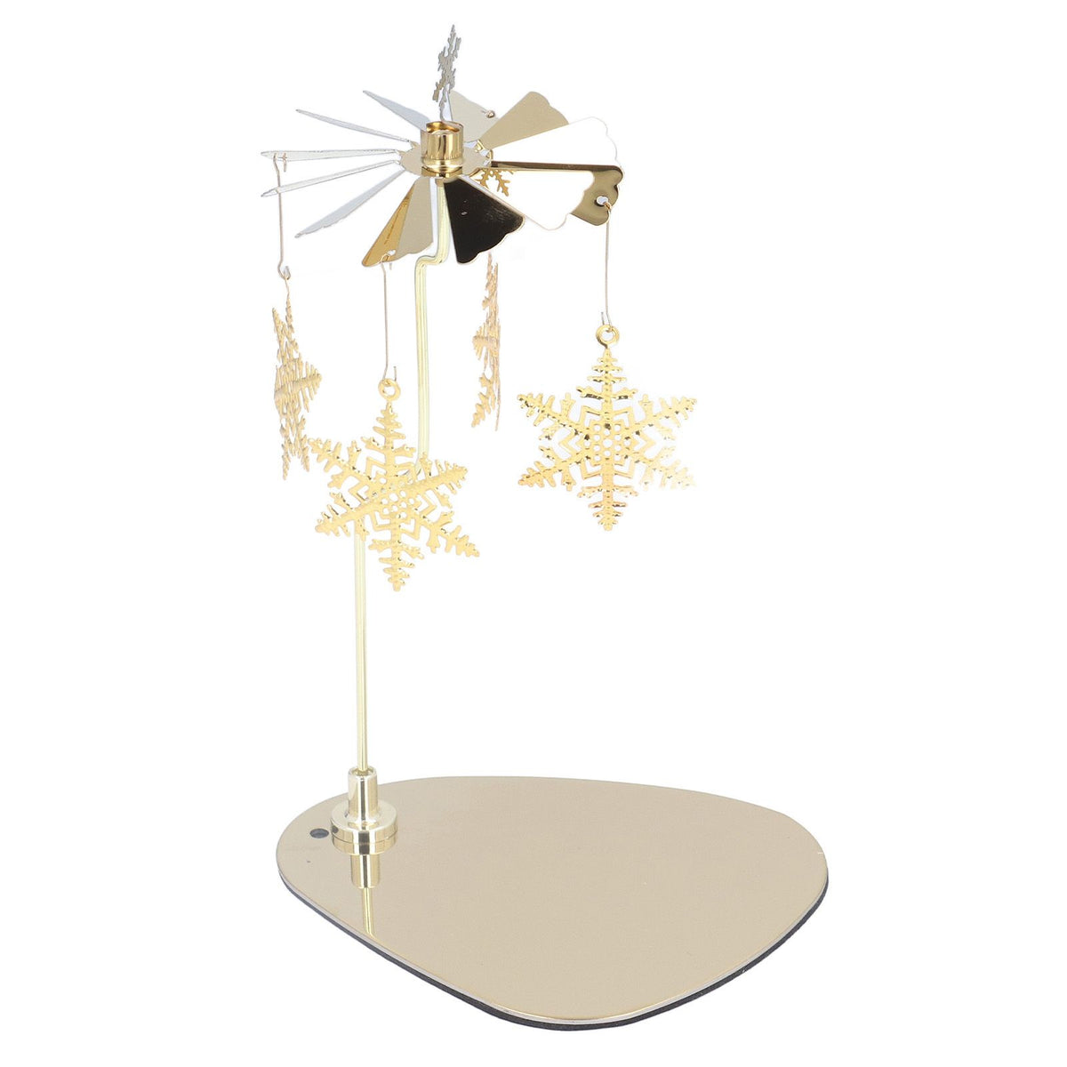 Candle Holder Round Triangle Tray Romantic European Style Stainless Steel Rotating Aromatherapy Wind Chime Candle Holder Snowflake