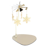 Candle Holder Round Triangle Tray Romantic European Style Stainless Steel Rotating Aromatherapy Wind Chime Candle Holder Snowflake