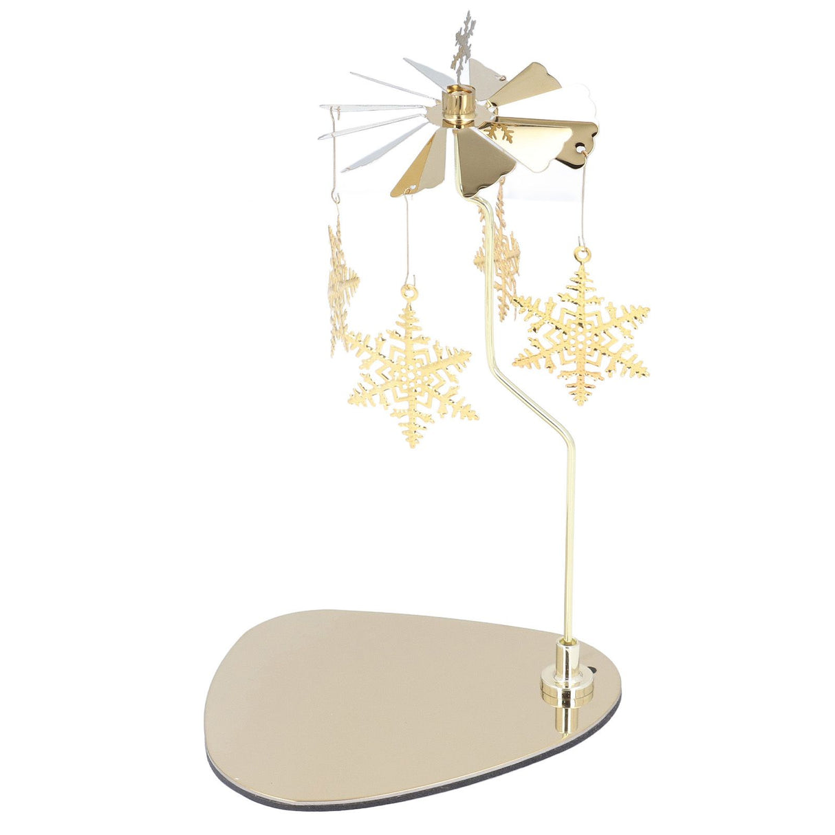 Candle Holder Round Triangle Tray Romantic European Style Stainless Steel Rotating Aromatherapy Wind Chime Candle Holder Snowflake