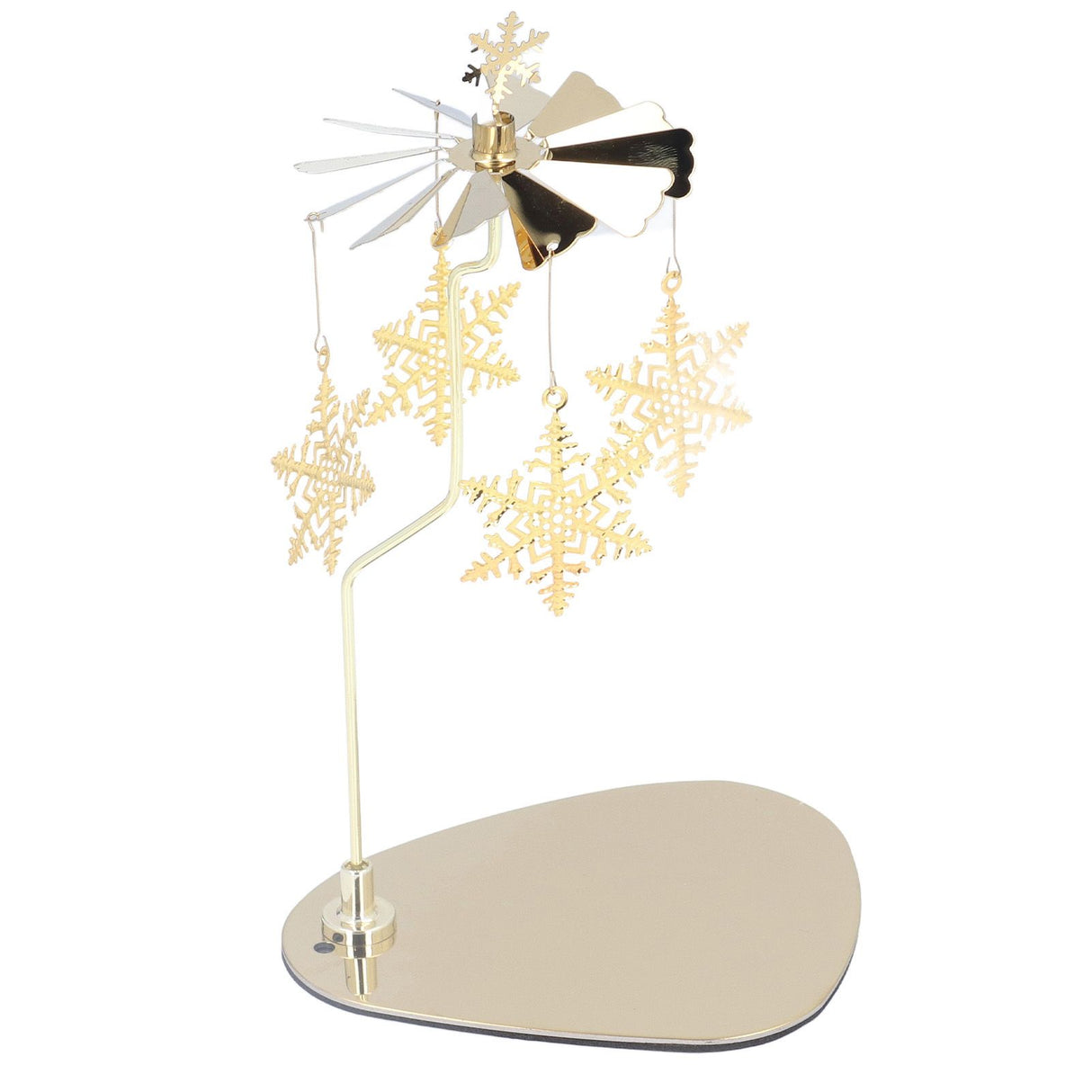 Candle Holder Round Triangle Tray Romantic European Style Stainless Steel Rotating Aromatherapy Wind Chime Candle Holder Snowflake