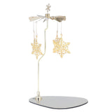 Candle Holder Round Triangle Tray Romantic European Style Stainless Steel Rotating Aromatherapy Wind Chime Candle Holder Snowflake - Low Angle