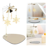 Candle Holder Round Triangle Tray Romantic European Style Stainless Steel Rotating Aromatherapy Wind Chime Candle Holder Snowflake