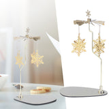 Candle Holder Round Triangle Tray Romantic European Style Stainless Steel Rotating Aromatherapy Wind Chime Candle Holder Snowflake