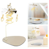Candle Holder Round Triangle Tray Romantic European Style Stainless Steel Rotating Aromatherapy Wind Chime Candle Holder Trojan - Extra Image