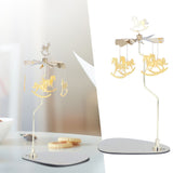 Candle Holder Round Triangle Tray Romantic European Style Stainless Steel Rotating Aromatherapy Wind Chime Candle Holder Trojan