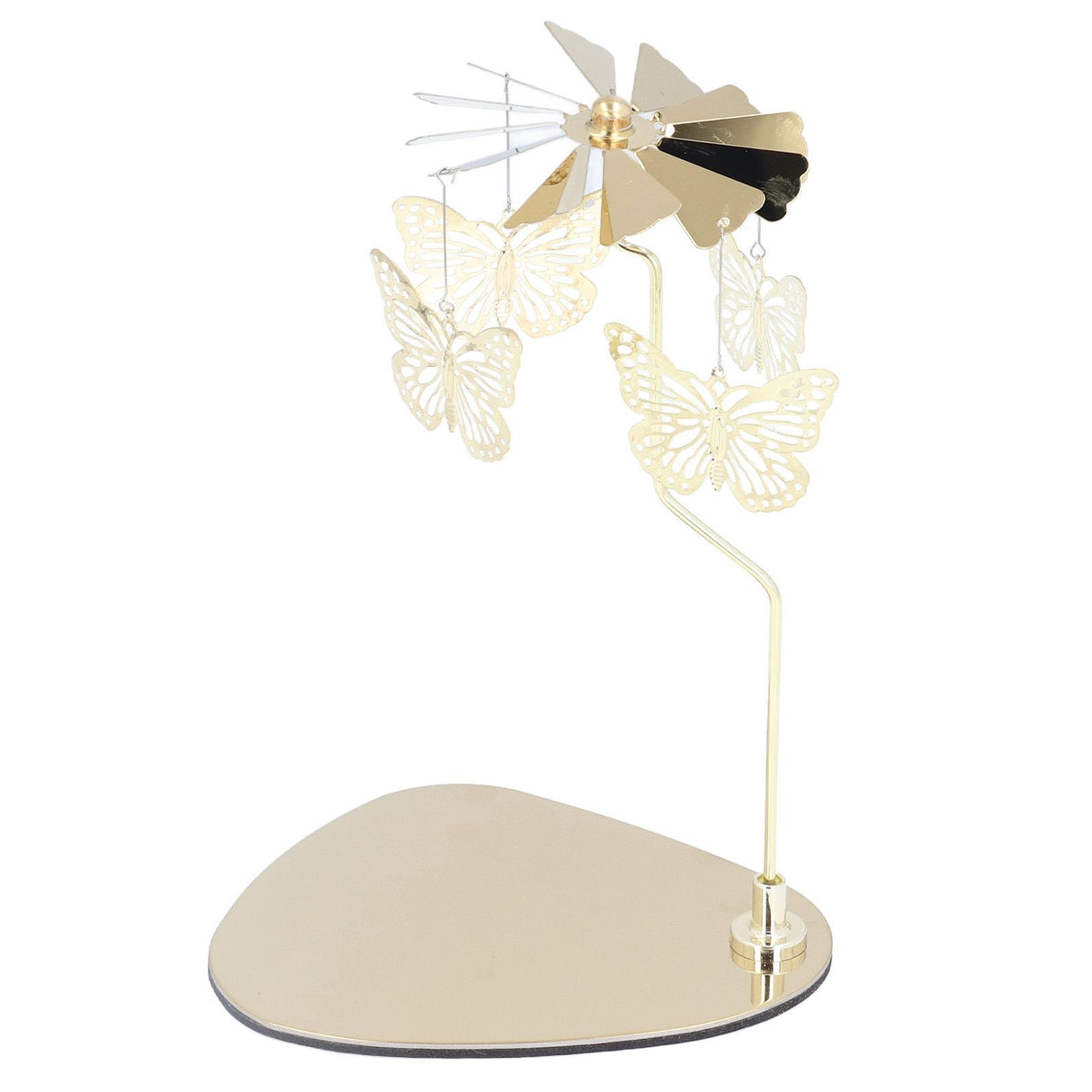 Candle Holder Round Triangle Tray Romantic European Style Stainless Steel Rotating Aromatherapy Wind Chime Candle Holder Butterfly