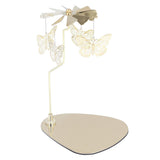 Candle Holder Round Triangle Tray Romantic European Style Stainless Steel Rotating Aromatherapy Wind Chime Candle Holder Butterfly
