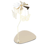 Candle Holder Round Triangle Tray Romantic European Style Stainless Steel Rotating Aromatherapy Wind Chime Candle Holder Butterfly