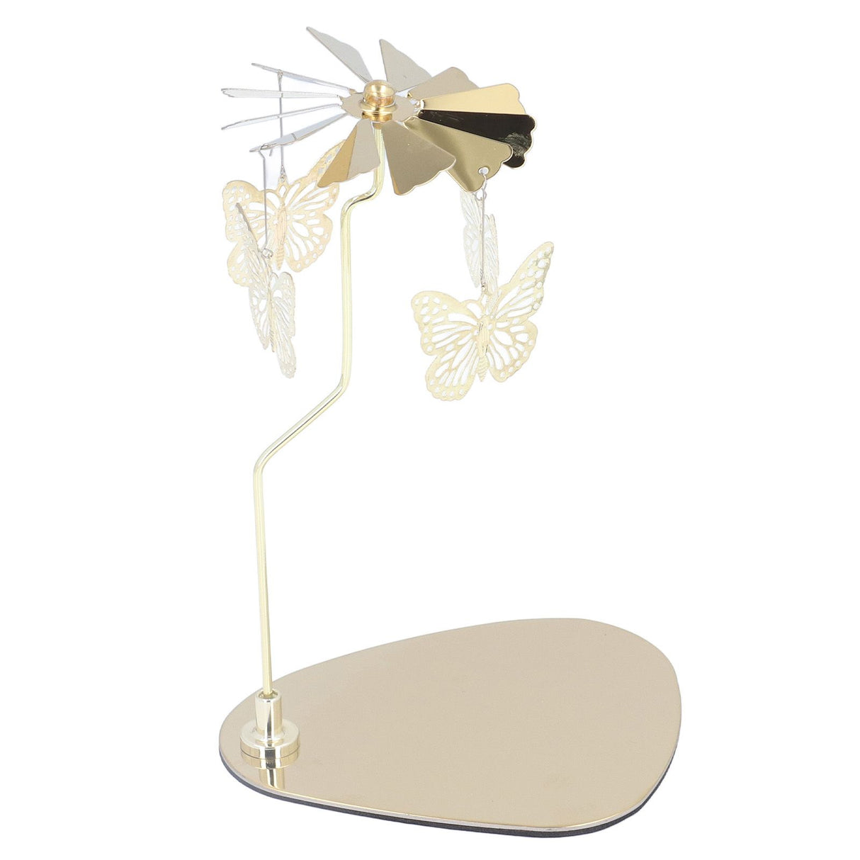 Candle Holder Round Triangle Tray Romantic European Style Stainless Steel Rotating Aromatherapy Wind Chime Candle Holder Butterfly