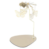 Candle Holder Round Triangle Tray Romantic European Style Stainless Steel Rotating Aromatherapy Wind Chime Candle Holder Butterfly