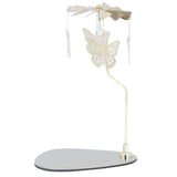 Candle Holder Round Triangle Tray Romantic European Style Stainless Steel Rotating Aromatherapy Wind Chime Candle Holder Butterfly