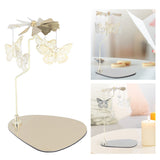 Candle Holder Round Triangle Tray Romantic European Style Stainless Steel Rotating Aromatherapy Wind Chime Candle Holder Butterfly - Extra Image