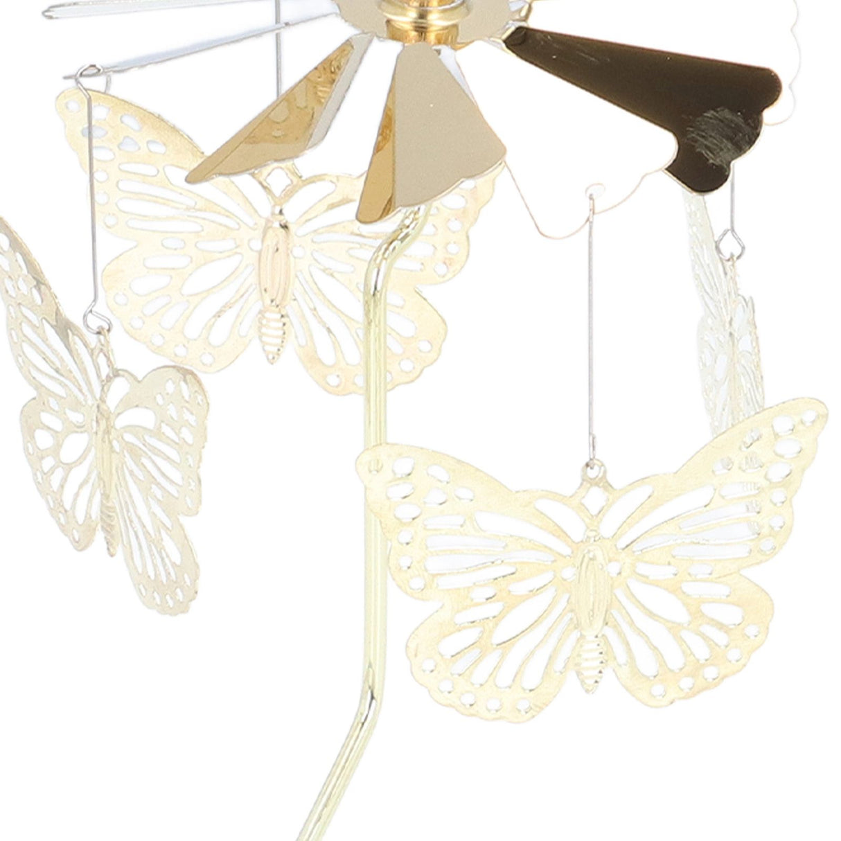 Candle Holder Round Triangle Tray Romantic European Style Stainless Steel Rotating Aromatherapy Wind Chime Candle Holder Butterfly