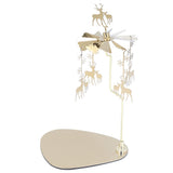 Candle Holder Round Triangle Tray Romantic European Style Stainless Steel Rotating Aromatherapy Wind Chime Candle Holder Snowflake Deer