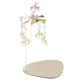 Candle Holder Round Triangle Tray Romantic European Style Stainless Steel Rotating Aromatherapy Wind Chime Candle Holder Snowflake Deer