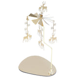 Candle Holder Round Triangle Tray Romantic European Style Stainless Steel Rotating Aromatherapy Wind Chime Candle Holder Snowflake Deer - Rear View