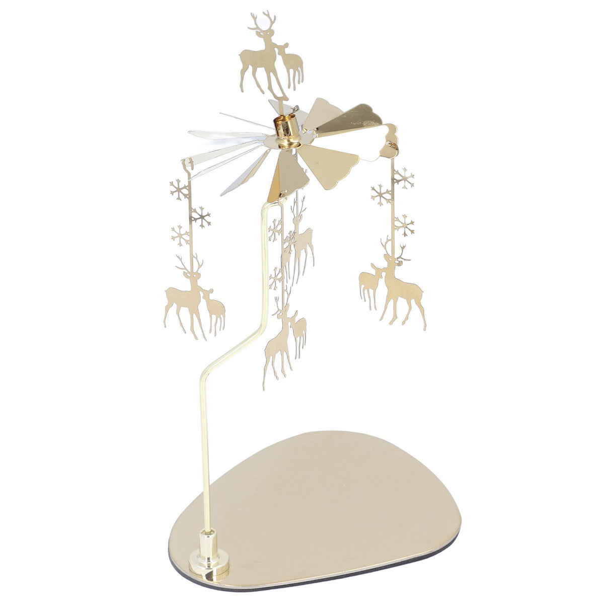 Candle Holder Round Triangle Tray Romantic European Style Stainless Steel Rotating Aromatherapy Wind Chime Candle Holder Snowflake Deer