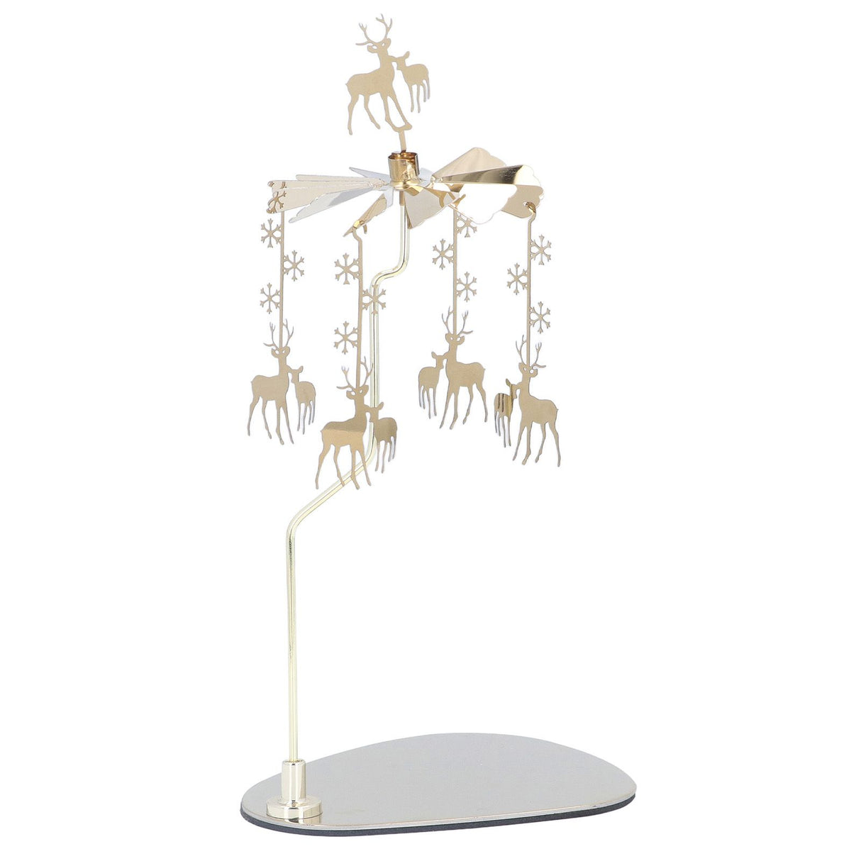 Candle Holder Round Triangle Tray Romantic European Style Stainless Steel Rotating Aromatherapy Wind Chime Candle Holder Snowflake Deer