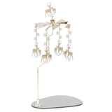 Candle Holder Round Triangle Tray Romantic European Style Stainless Steel Rotating Aromatherapy Wind Chime Candle Holder Snowflake Deer