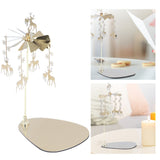 Candle Holder Round Triangle Tray Romantic European Style Stainless Steel Rotating Aromatherapy Wind Chime Candle Holder Snowflake Deer - Extra Image