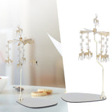 Candle Holder Round Triangle Tray Romantic European Style Stainless Steel Rotating Aromatherapy Wind Chime Candle Holder Snowflake Deer - Extra Image