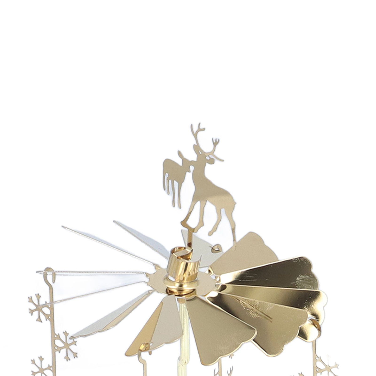 Candle Holder Round Triangle Tray Romantic European Style Stainless Steel Rotating Aromatherapy Wind Chime Candle Holder Snowflake Deer