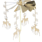 Candle Holder Round Triangle Tray Romantic European Style Stainless Steel Rotating Aromatherapy Wind Chime Candle Holder Snowflake Deer - Extra Image