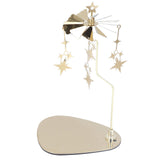 Candle Holder Round Triangle Tray Romantic European Style Stainless Steel Rotating Aromatherapy Wind Chime Candle Holder Star - Close-Up Angle