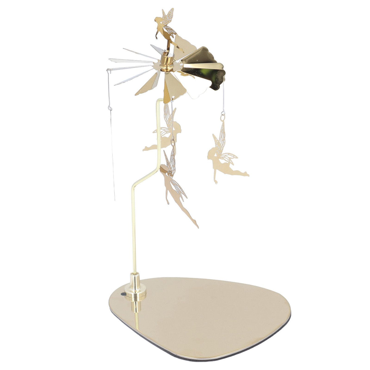 Candle Holder Round Triangle Tray Romantic European Style Stainless Steel Rotating Aromatherapy Wind Chime Candle Holder Little Fairy
