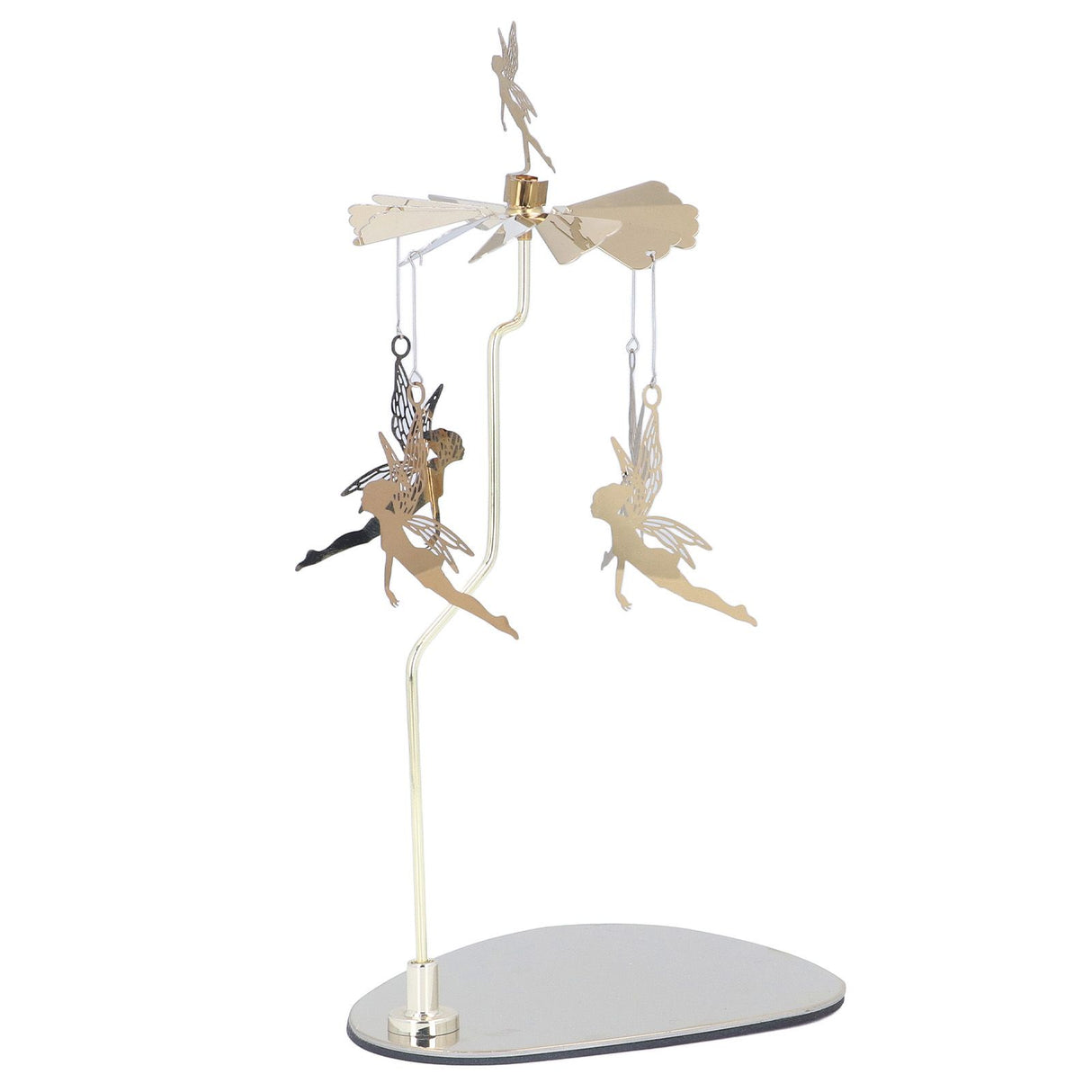Candle Holder Round Triangle Tray Romantic European Style Stainless Steel Rotating Aromatherapy Wind Chime Candle Holder Little Fairy