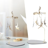 Candle Holder Round Triangle Tray Romantic European Style Stainless Steel Rotating Aromatherapy Wind Chime Candle Holder Little Fairy