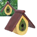 Bird House Garden Tree Decoration Hummingbird Synthetic Resin House Craft Pendant Artware Yellow