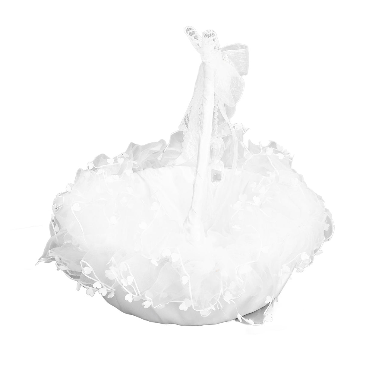 Flower Girl Basket Elegant Style Portable Durable Lace Material Wide Application Wedding Basket for Wedding Party
