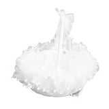 Flower Girl Basket Elegant Style Portable Durable Lace Material Wide Application Wedding Basket for Wedding Party