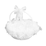Flower Girl Basket Elegant Style Portable Durable Lace Material Wide Application Wedding Basket for Wedding Party