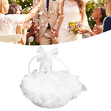 Flower Girl Basket Elegant Style Portable Durable Lace Material Wide Application Wedding Basket for Wedding Party - Extra Image