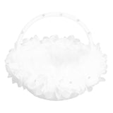 Wedding Flower Girl Basket Artificial Ostrich Feathers Lace Petal Western Wedding Flower Baskets for Wedding Party Photography Props