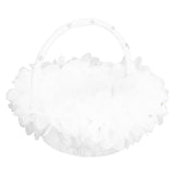 Wedding Flower Girl Basket Artificial Ostrich Feathers Lace Petal Western Wedding Flower Baskets for Wedding Party Photography Props