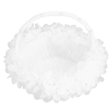 Wedding Flower Girl Basket Artificial Ostrich Feathers Lace Petal Western Wedding Flower Baskets for Wedding Party Photography Props - 45-Degree Angle