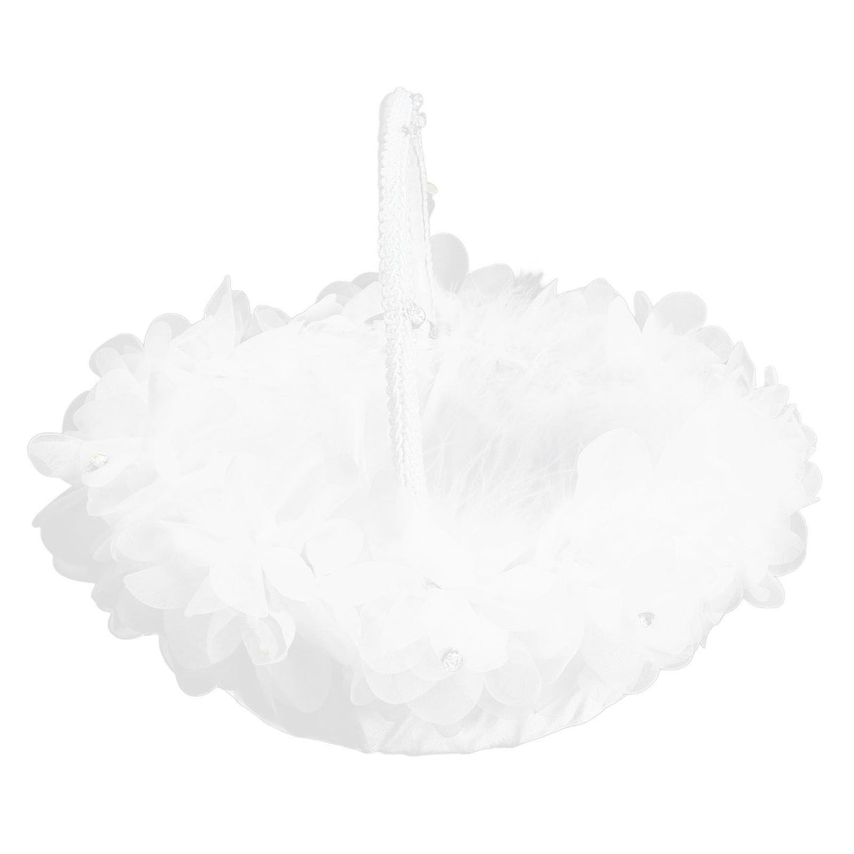 Wedding Flower Girl Basket Artificial Ostrich Feathers Lace Petal Western Wedding Flower Baskets for Wedding Party Photography Props